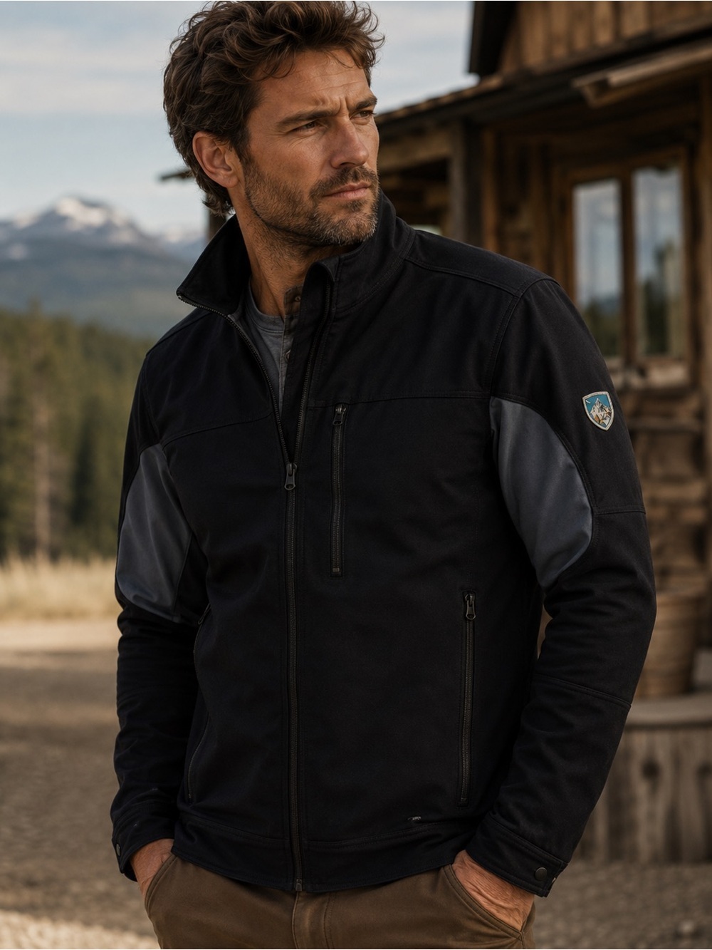 KUHL Softshell Performance Jacket Men’s Size M | Black Gray Outdoor Layer